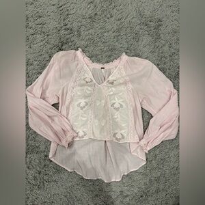 Free People Sivan Light Embroidered Blouse